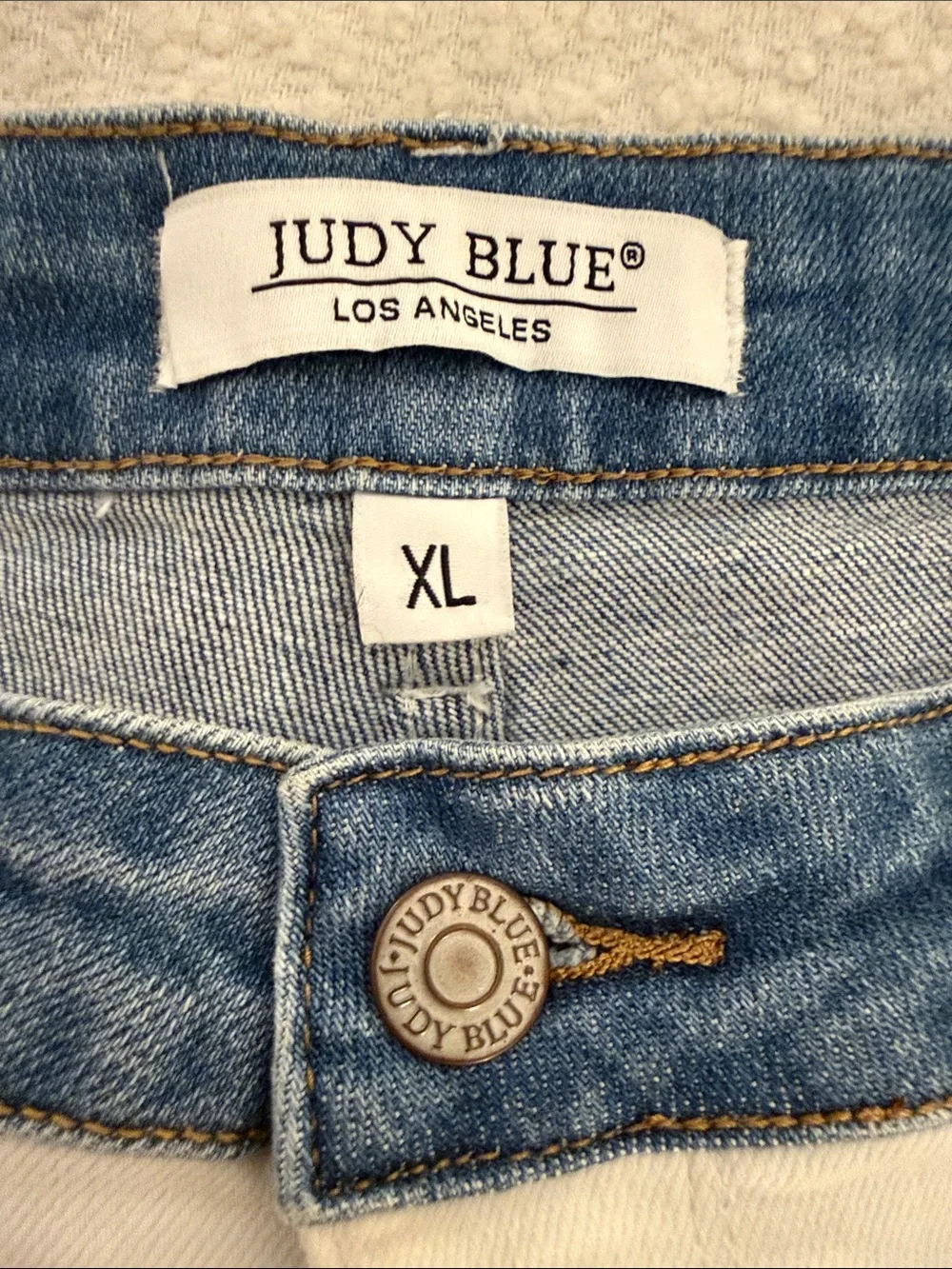 Judy Blue white and denim shorts
